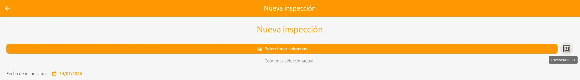 Escaneo NFC en inspección