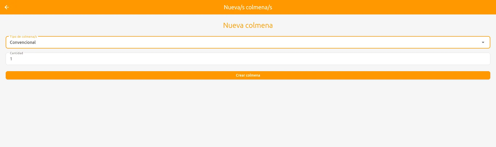 Formulario nueva colmena